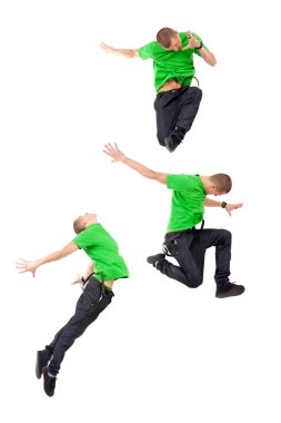 Three modern male dancers clipart