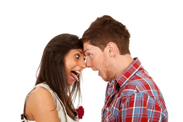 Couple making faces — Stock Photo, Image