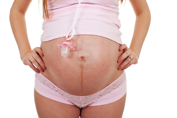 8 měsíců těhotná žena — Stock fotografie