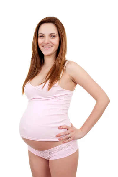 Schwangere lächelt — Stockfoto