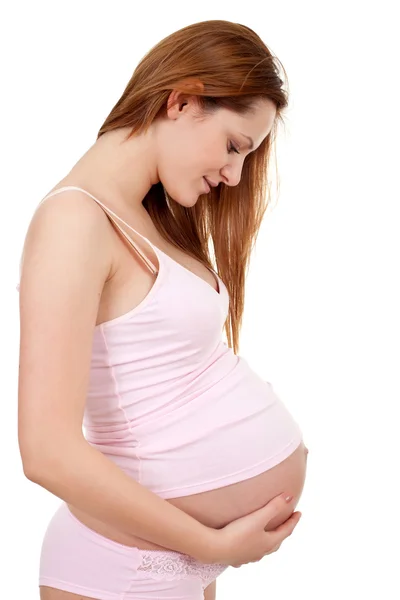 怀孕后期的女人 图库照片