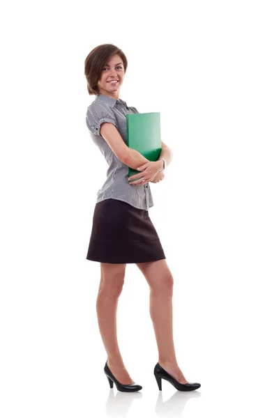 Mulher de negócios segurando uma pasta — Fotografia de Stock