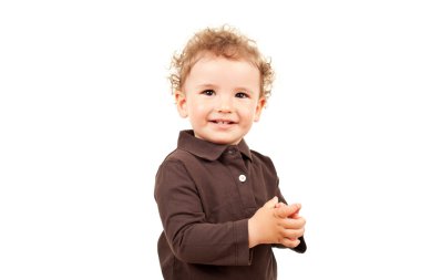 Adorable little boy smiling clipart