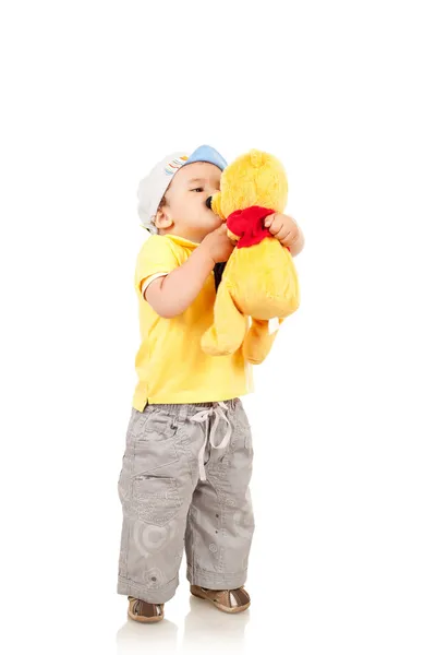 Pojke leker med är leksak — Stockfoto