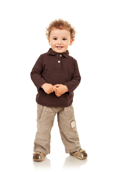 Porträtt av en leende liten pojke — Stockfoto