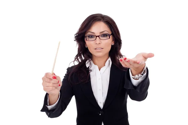 Business woman conducting her team — Stock Photo, Image