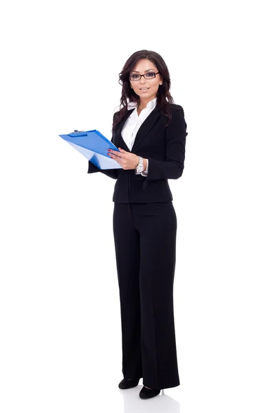 Mujer de negocios sosteniendo un portapapeles —  Fotos de Stock