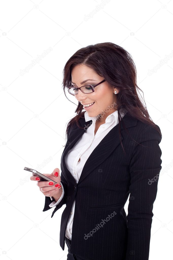 Young bussiness woman texting a message