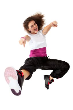 Girl dancing hip-hop clipart