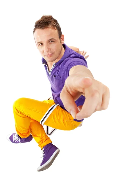 Sana işaret eden erkek dansçı — Stok fotoğraf