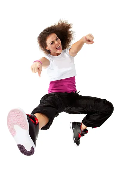 Девушка танцующая хип-хоп — стоковое фото