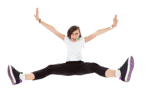 Style dancer is posing in an energy jump — Stock Photo, Image