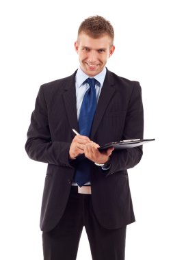 Business man With a Clipboard clipart