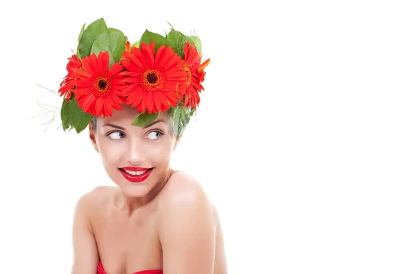 Young flower woman — Stock Photo, Image