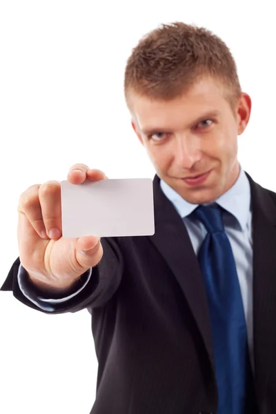 Card presented by a business man — Stock Photo, Image