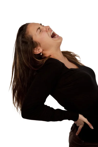 Woman suffering from back pain Royalty Free Stock Images