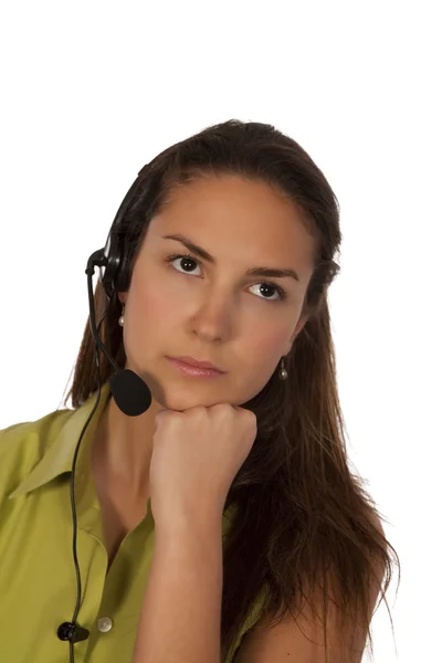 Woman with headphone Royalty Free Stock Images