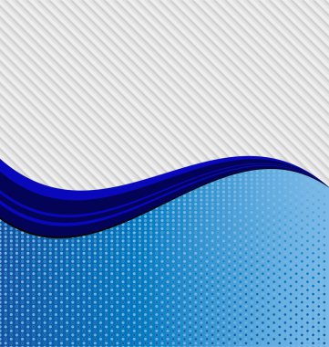 An abstract blue wave dividing two different textures of diagonal stripes a clipart