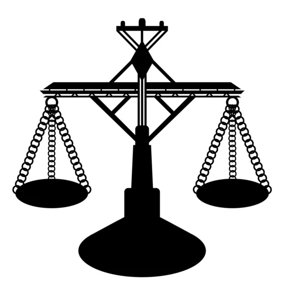 Balanças de pesagem silhueta preta ou vendas de justiça; isolado em ba branco —  Vetores de Stock