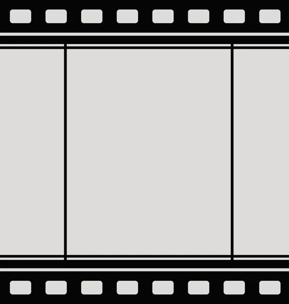 Una tira de película en blanco en negro y gris — Vector de stock