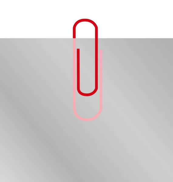 Πολύχρωμο συνδετήρα σε κενό φύλλο χαρτιού με αντίγραφο χώρου? λευκό αμουδερές — Διανυσματικό Αρχείο