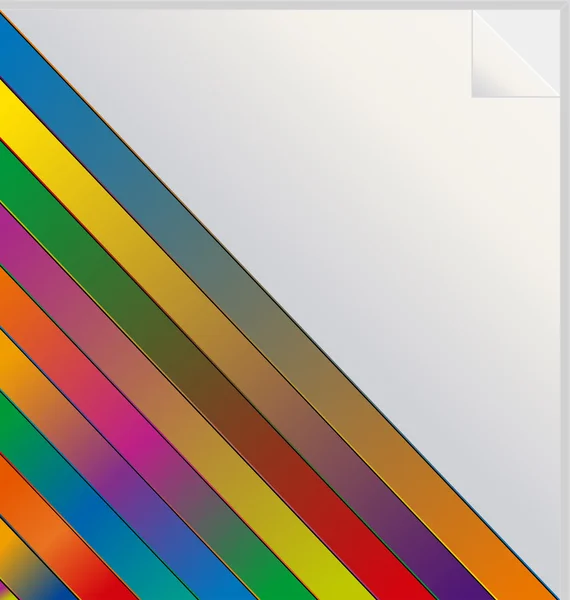 Abbildung diagonaler regenbogenfarbener Streifen auf weißem Etikett oder Aufkleber lizenzfreie Stockvektoren