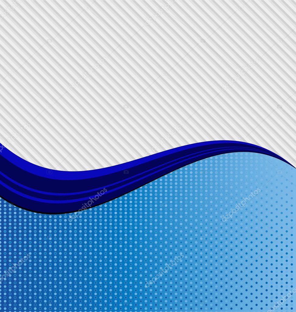 An abstract blue wave dividing two different textures of diagonal stripes a