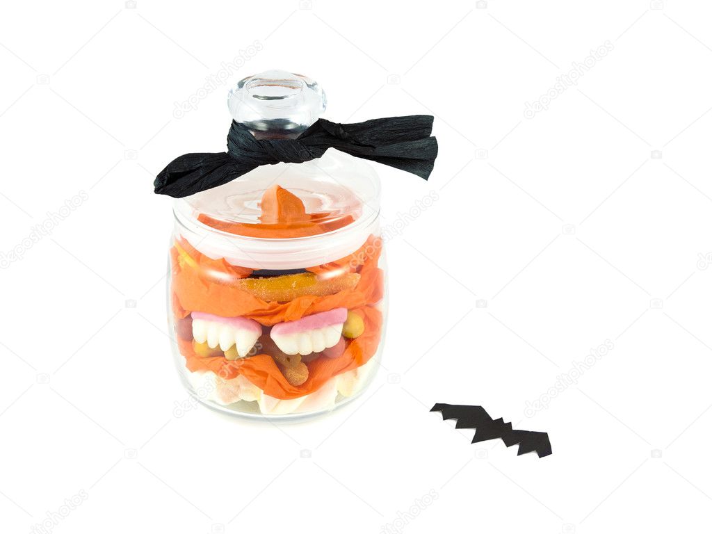 Halloween Candy in a glass jar