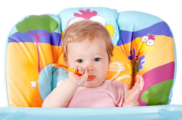 Small eating baby — Stock Photo, Image