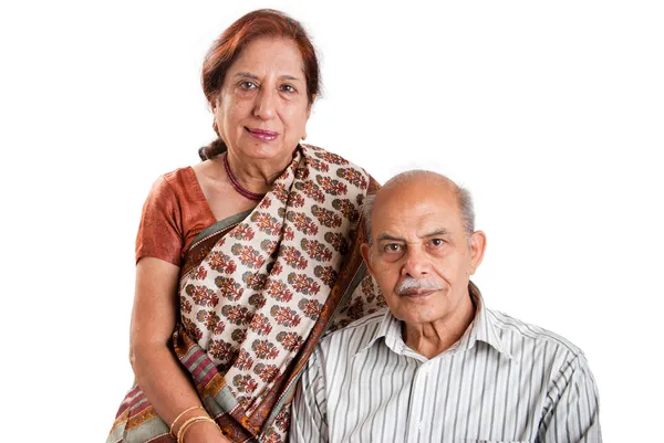 Sénior casal indiano Imagens De Bancos De Imagens