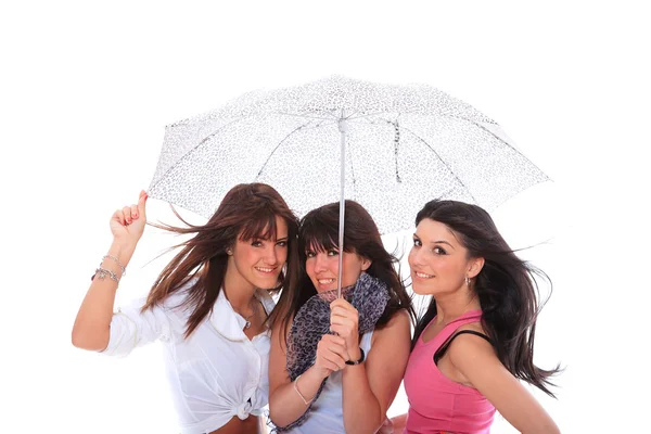 Piękne dziewczyny pod parasolem — Zdjęcie stockowe