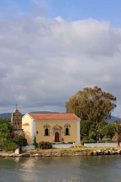希腊东正教教会在桑特岛 — 图库照片