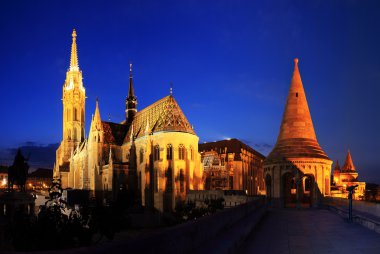 Fishermans bastion and Matthias church in Budapest clipart