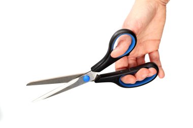 Scissors in hand clipart