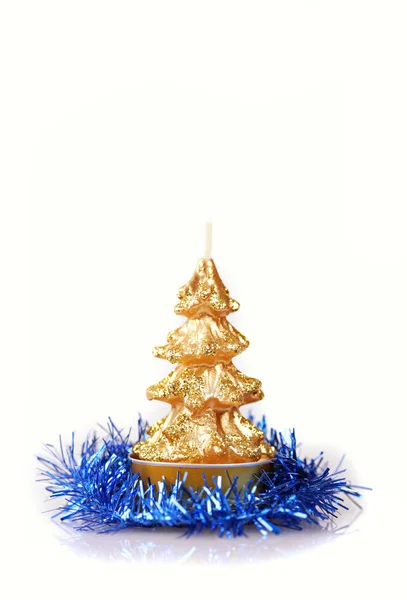 在黄金色迷你圣诞树 — 图库照片