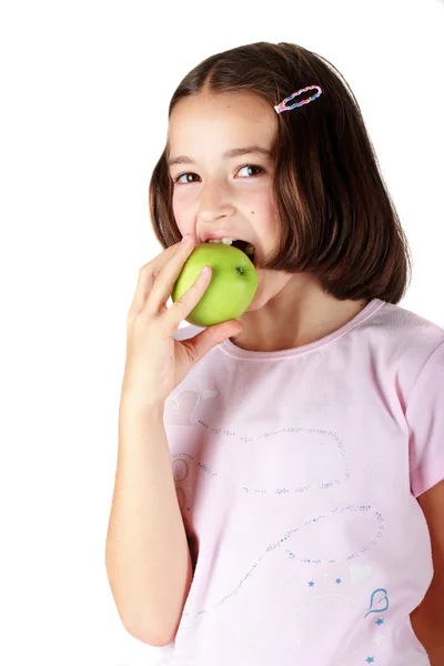 Comer manzana — Foto de Stock