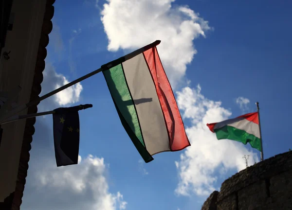 stock image Hungarian national flags