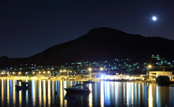 Grecja wyspa w nocy — Zdjęcie stockowe