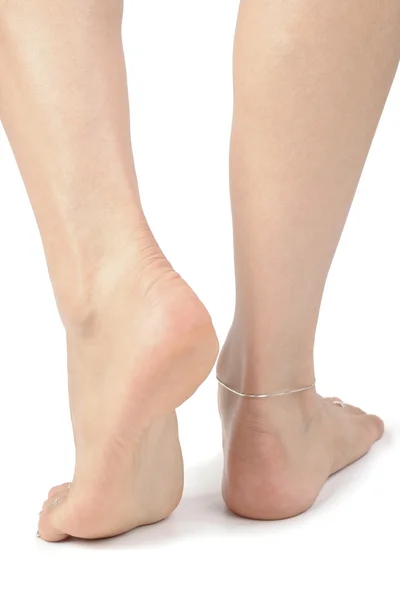 Γυναίκα πόδια και απομονωμένοι πάνω από λευκό — Φωτογραφία Αρχείου