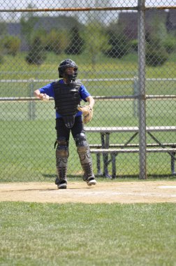 Little league baseball catcher clipart