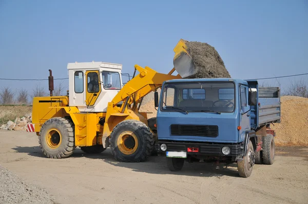 Yellow Excavator at Construction Site — Stock Photo, Image