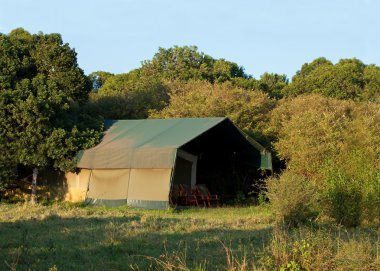 Luxury safari tent on Masai Mara clipart