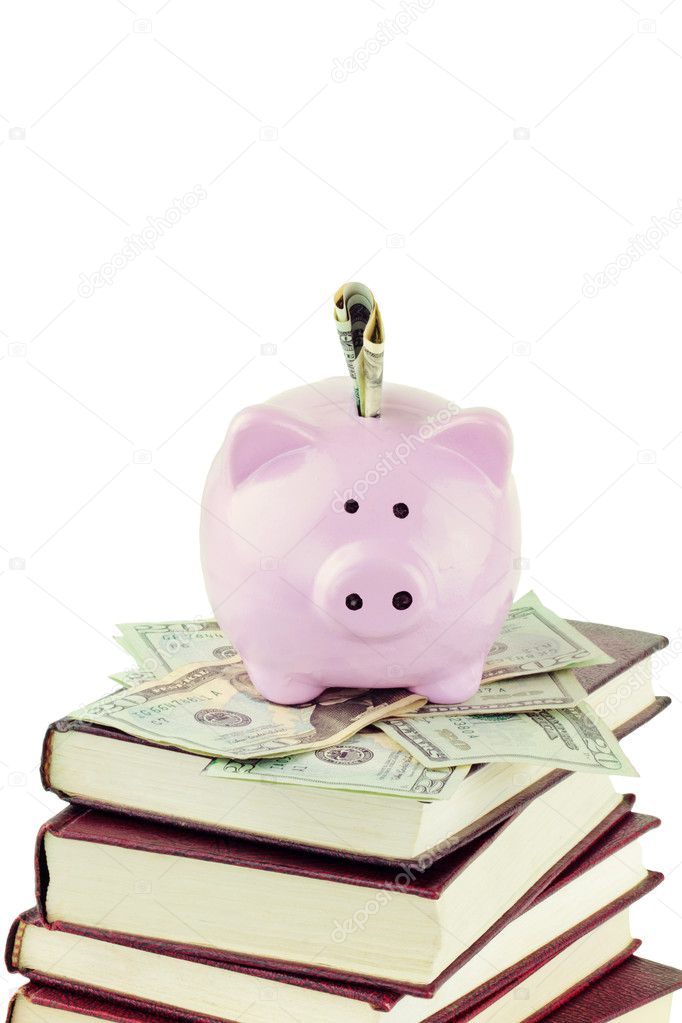 Piggy Bank and School Books