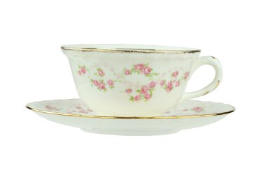 Antique Tea Cup and Saucer clipart