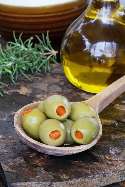 Olives et huile — Photo