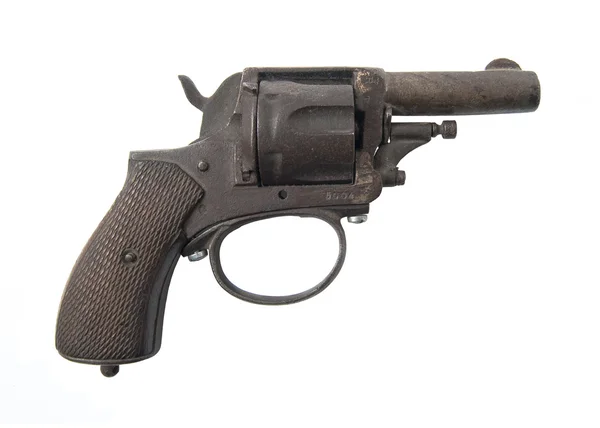 Stary rosyjski pistolet bez wyzwalacza na białym tle na białym tle — Zdjęcie stockowe