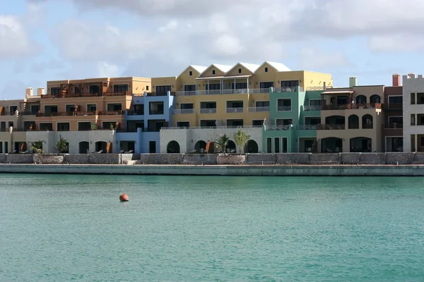 Luxury buildings in marina — Stock Photo, Image