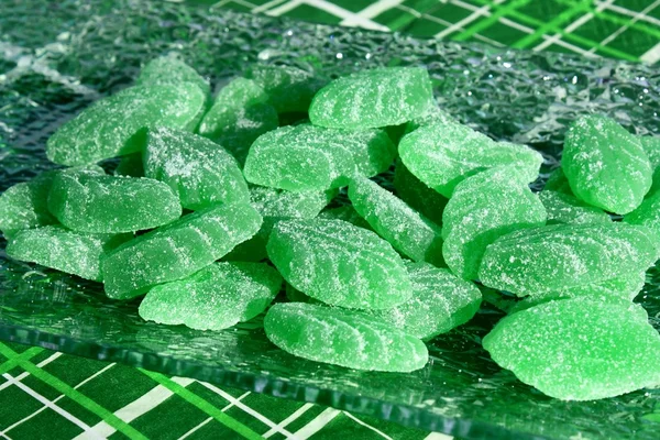 Green mint leaves candies — Stock Photo, Image