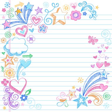 Colorful Sketchy Back to School Notebook Doodles clipart