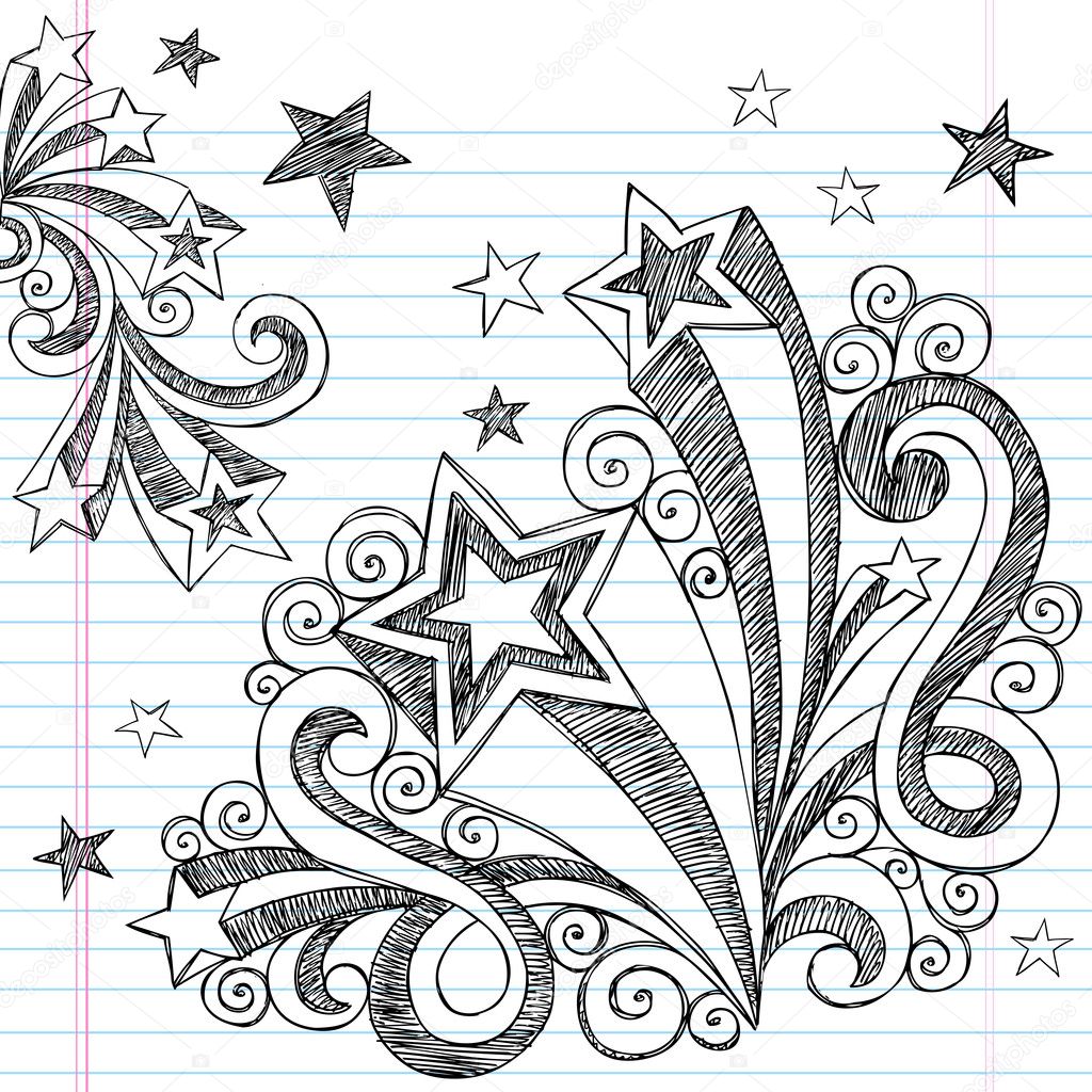 Sketchy Back to School Starburst Notebook Doodles